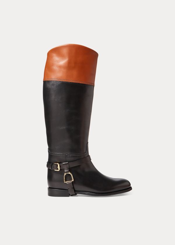 Women's Ralph Lauren Sade Burnished Calfskin Boots | 523970OVJ